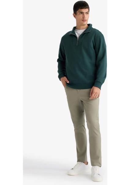 Regular Fit Yarım Balıkçı Yaka Fermuarlı Kalın Sweatshirt F4136AX25AU fiyatları