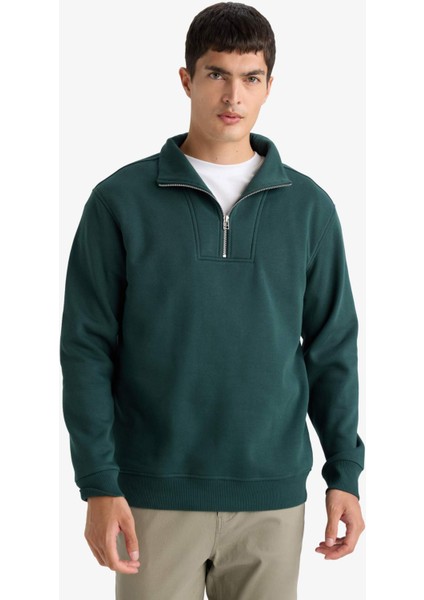 Regular Fit Yarım Balıkçı Yaka Fermuarlı Kalın Sweatshirt F4136AX25AU modelleri
