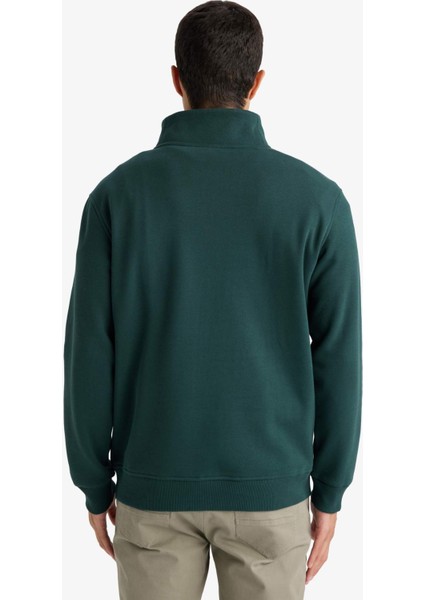 Regular Fit Yarım Balıkçı Yaka Fermuarlı Kalın Sweatshirt F4136AX25AU