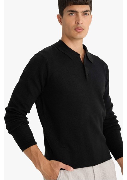 Standart Fit Polo Yaka Triko Kazak F1523AX25AU fırsatları