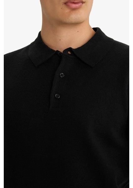 Standart Fit Polo Yaka Triko Kazak F1523AX25AU indirimleri