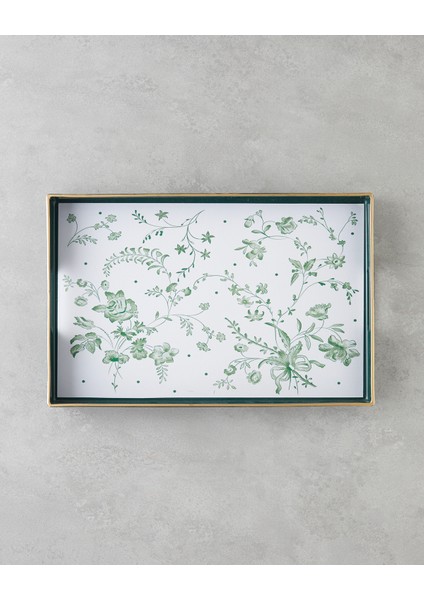 Nature's Green Pp Tepsi 40X26 cm Beyaz - Yeşil