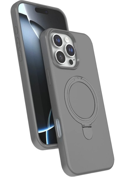 Apple iPhone 16 Pro Max Regal Magsafe Standlı Kapak - Titan Gri