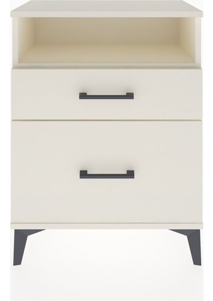 Arges Komodin Tek Raflı 2 Çekmeceli 60X30X80 Aytaşı-Aytaşı