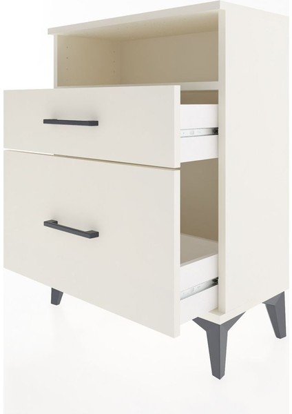 Arges Komodin Tek Raflı 2 Çekmeceli 60X30X80 Aytaşı-Aytaşı fırsatları