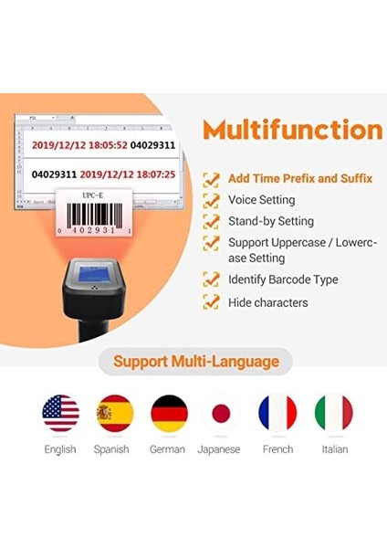 2d Barkod Tarayıcı, Kablosuz, Qr Kod Tarayıcı, Zaman Göstergeli Ekran, Pil Göstergesi, Şarj Istasyonu, Patent Numarası 90078251950003, HW006 fiyatları