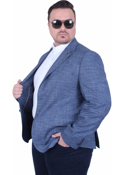 Mocgrande Erkek Büyük Beden 6 Drop Blazer Tuna Ceket 500601 Lacıvert fırsatları