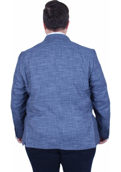 Mocgrande Erkek Büyük Beden 6 Drop Blazer Tuna Ceket 500601 Lacıvert indirimleri