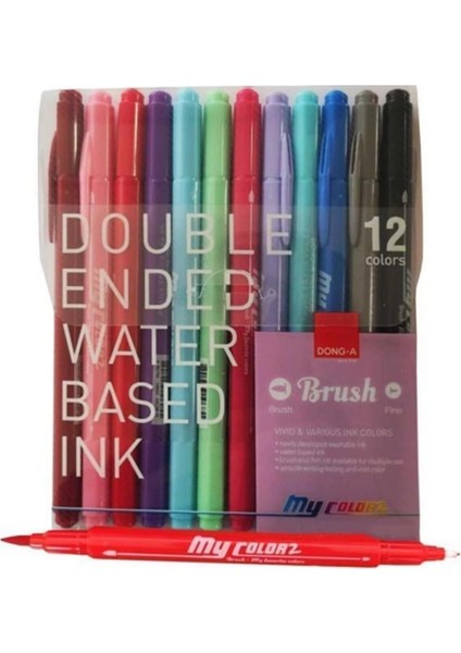 My Çift Taraflı Fırça Uçlu Keçeli 12 Renk