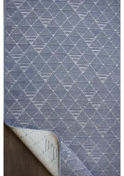 Galvez Modern Mavi Yıkanabilir Polyester,pamuk Makine Halısı fırsatları