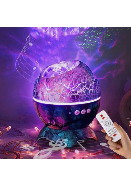 Dinozor Yumurtası Gece Masa Lambası Hoparlör LED Lamba Projektör LED Işık Yatak Odası Iç Mekan Aydınlatma Dekoratif Işık 16CM x 12CM K890 Mavi