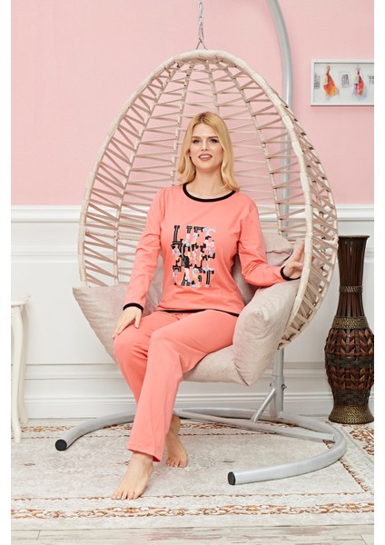 Bayan Uzun Kollu Pijama Takımı Model No 7601