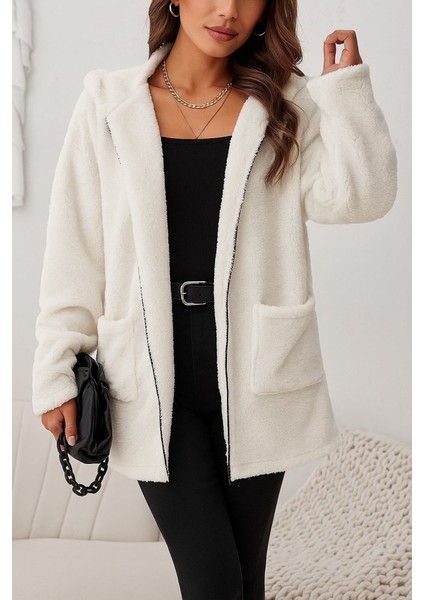 Eyesof Kadın Uzun Kollu Kapşonlu Önden Fermuarlı Cepli Welsoft Ceket modelleri