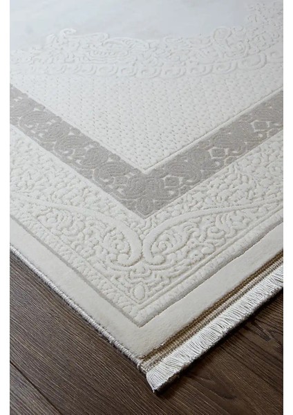 Pulgar Çerçeveli Krem Akrilik Makine Halısı fiyatları