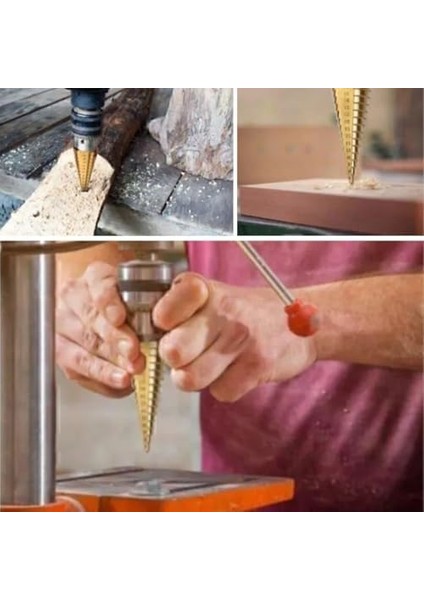 3 Parça Kademeli Matkap Ucu Paslanmaz Uç Sac Demir Delme Seti modelleri