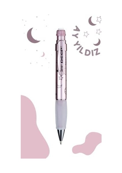 Deep Mekanik Kursun Klm 07MM Metalık Roze Ay-Yıldız Deseni fiyatları