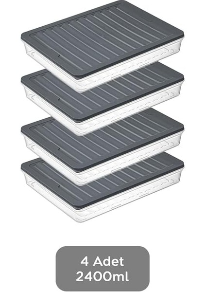 4 Adet Buzdolabı Organizeri, Buzdolabı Için Çok Amaçlı Saklama Kabı, Fresh Box, Şeffaf ve Ayarlanabilir, Gıdaları Taze Tutma Özelliği, Mutfak Düzenleyici (2400 Ml) modelleri