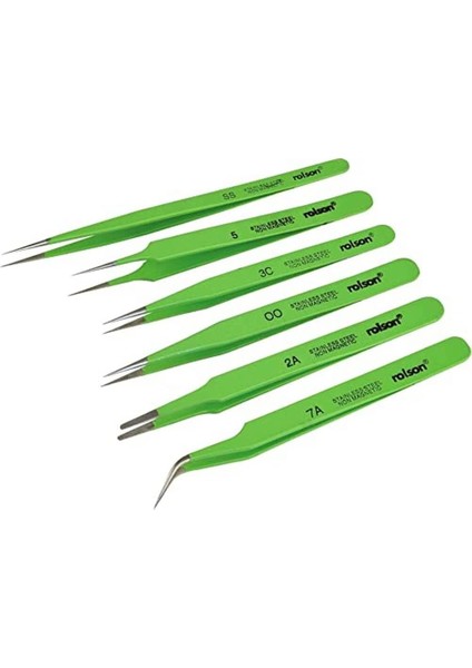 59102 6 Pc Epoxy Coated Tweezers