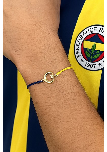 Fenerbahçe Ay Yıldız Figürlü El Yapımı Bileklik – Ayarlanabilir Makrome modelleri