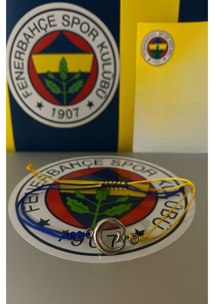 Fenerbahçe Ay Yıldız Figürlü El Yapımı Bileklik – Ayarlanabilir Makrome fırsatları