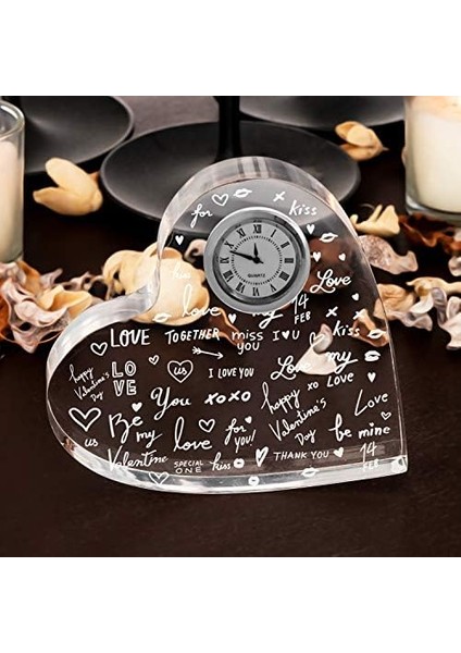Temalı Hediye Akrilik Kalp Saat modelleri