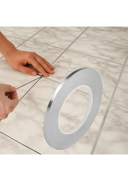 0.5 cm x 50 M Gri Arası Şerit – Su Geçirmez Kendinden Yapışkanlı Duvar ve Zemin Dekoratif Çıkartma modelleri