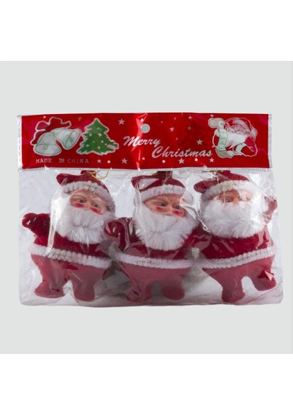 3'lü Noel Baba Yılbaşı Ağaç Süsü