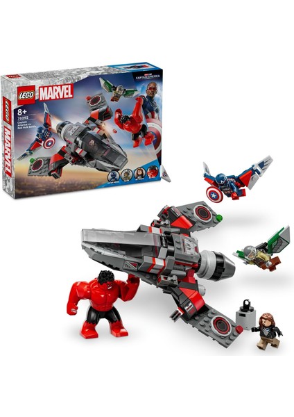 | Kaptan Amerika ile Red Hulk Savaşı 76292 7 Yaş ve Üzeri Süper Kahraman Seven Çocuklar Için Inşa Edilebilen Süper Kahraman Jeti Içeren Yaratıcı Oyuncak Yapım Seti (223 Parça)