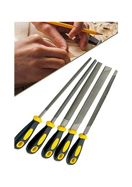 32 cm Büyük Boy 5 Li Eğe Seti Marka Yüksek Kalite Üçken Kare Oval Set 1410 modelleri