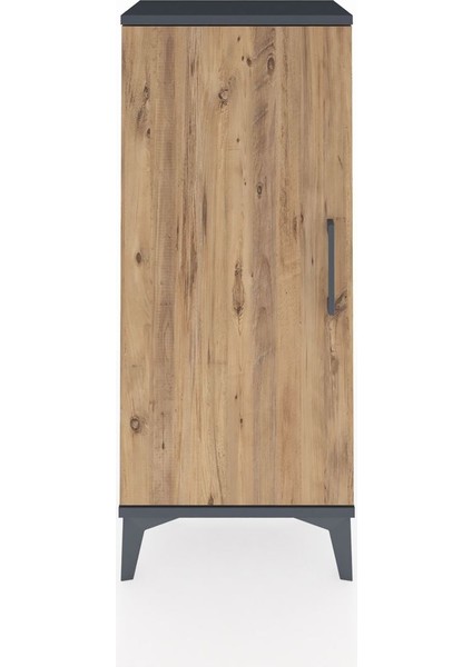 Arges Komodin Tek Kapaklı 44X30X106 Antrasit-Çam