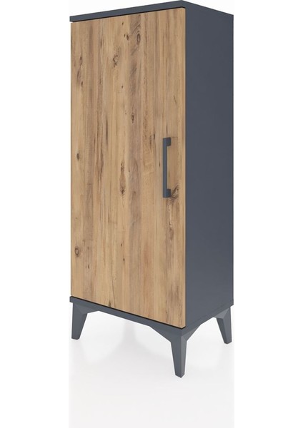 Arges Komodin Tek Kapaklı 44X30X106 Antrasit-Çam modelleri