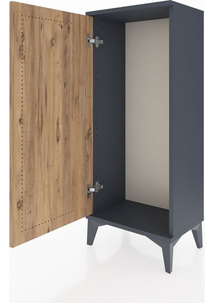 Arges Komodin Tek Kapaklı 44X30X106 Antrasit-Çam fırsatları