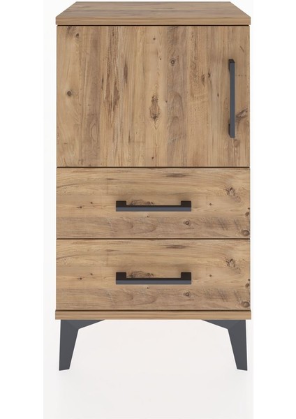 Arges Komodin 2 Raflı Tek Çekmeceli Tek Kapaklı 44X30X80 Çam-Çam fiyatları