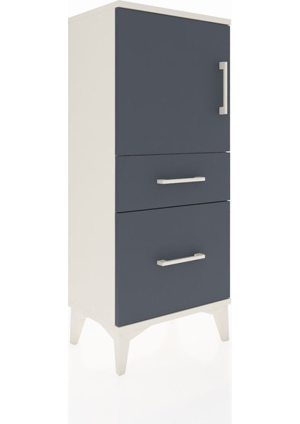 Arges Komodin 2 Raflı 2 Çekmeceli Tek Kapaklı 44X30X106 Aytaşı-Antrasit fiyatları