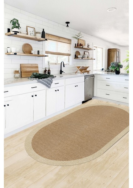 Renkli, Kaymaz, Yıkanabilir Modern Hasır Görünümlü Mutfak ve Salon Halısı modelleri