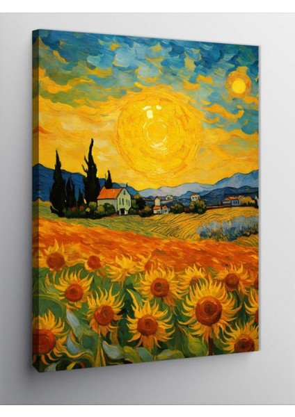 Kanvas Tablo Van Gogh Tarzı Ayçiçekleri, 50CM x 70CM