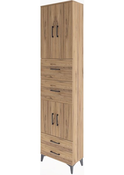 Arges Dolap 5 Raflı 4 Çekmeceli 4 Kapaklı 60X30X243 Çam-Çam modelleri