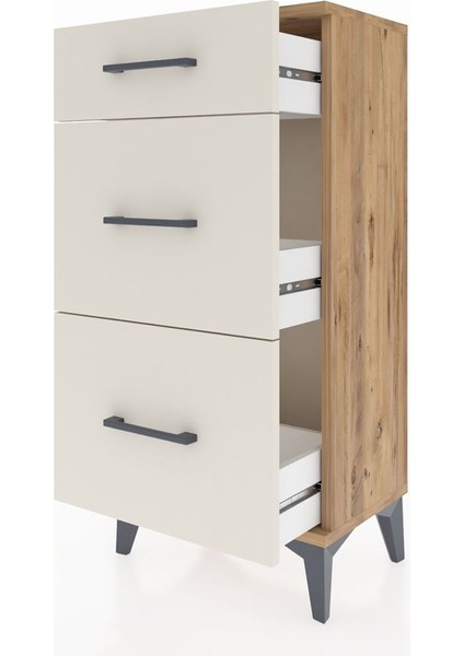 Arges Komodin 3 Çekmeceli 44X30X96 Çam-Aytaşı fırsatları