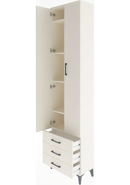 Arges Dolap 5 Raflı 3 Çekmeceli 2 Kapaklı 60X30X243 Aytaşı-Aytaşı fırsatları