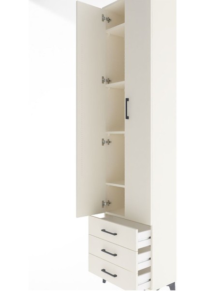 Arges Dolap 5 Raflı 3 Çekmeceli 2 Kapaklı 60X30X243 Aytaşı-Aytaşı indirimleri