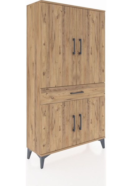 Arges Dolap 4 Raflı Tek Çekmeceli 4 Kapaklı 88X30X163 Çam-Çam fiyatları
