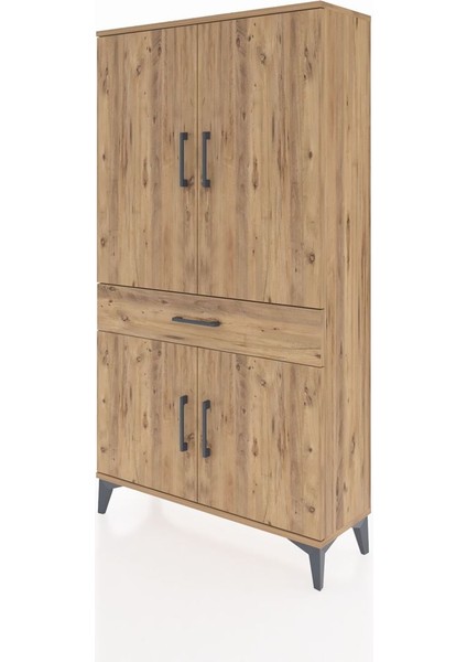 Arges Dolap 4 Raflı Tek Çekmeceli 4 Kapaklı 88X30X163 Çam-Çam modelleri