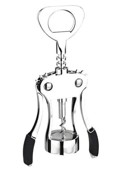 428732 Kollu Tirbuşon, Krom Kaplama Çelik, Gri