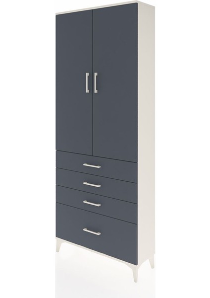 Arges Dolap 3 Raflı 4 Çekmeceli 2 Kapaklı 88X30X221 Aytaşı-Antrasit modelleri