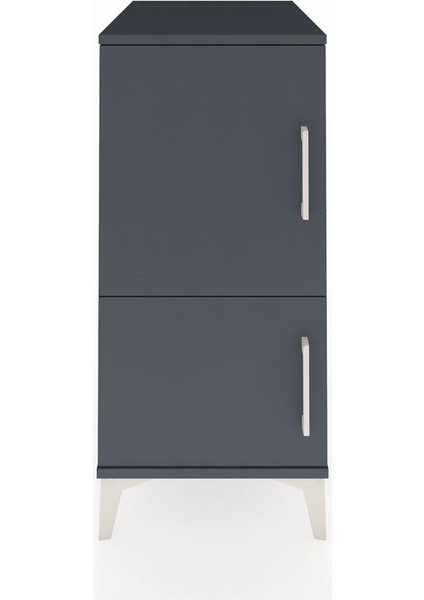 Kronos Komodin 3 Raflı 2 Kapaklı 44X59X96 Antrasit-Antrasit
