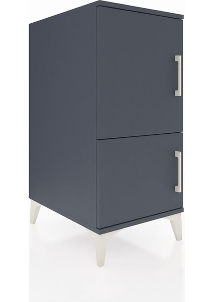 Kronos Komodin 3 Raflı 2 Kapaklı 44X59X96 Antrasit-Antrasit fiyatları