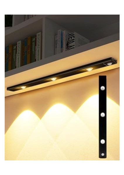 40CM Duyarlı LED Insan Vücudu Sensörlü USB Sarj Taşınabilir Kablosuz Mutfak Dolabı Merdiven LED Cabinet Gece Lambası (1 Adet 40CM) fiyatları
