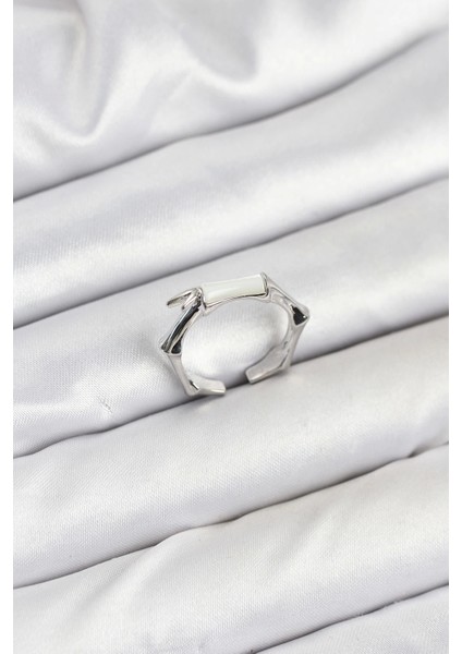 Bfs Pirinç Gümüş Renk Kemik Model Kadın Yüzük