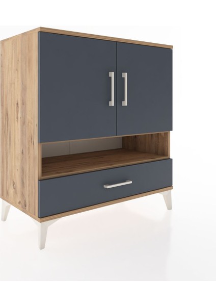 Hyperion Şifonyer 3 Raflı Tek Çekmeceli 2 Kapaklı 88X44X96 Çam-Antrasit fiyatları