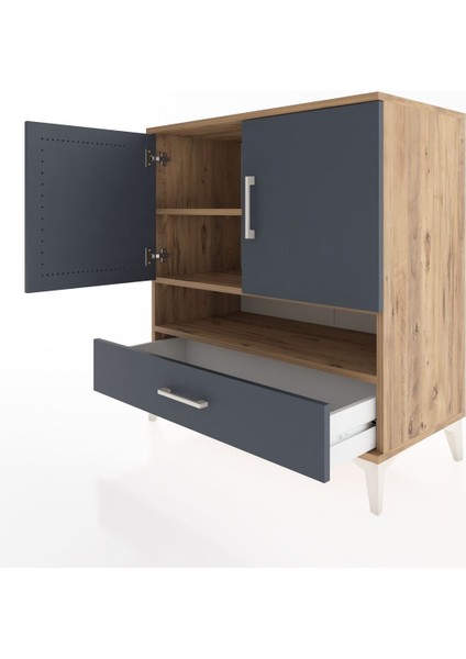 Hyperion Şifonyer 3 Raflı Tek Çekmeceli 2 Kapaklı 88X44X96 Çam-Antrasit fırsatları